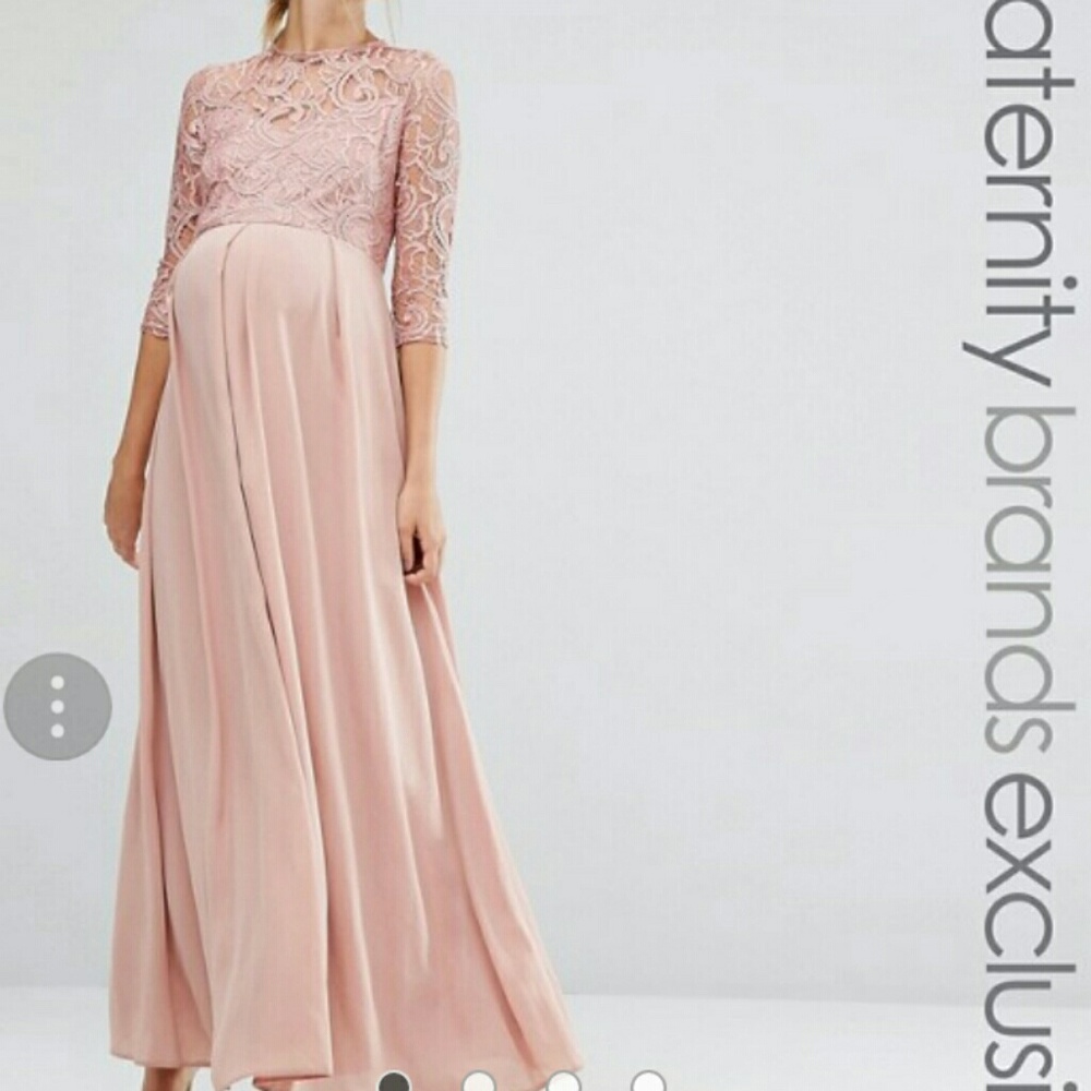 PINK MATERNITY MOTHERHOOD BABY SHOWER DRESS GOWN